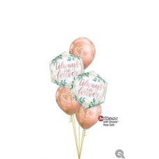 Bukiet 1677 Love always, Love foreverâ€¦ Qualatex #18855-2 37200-3 12966-3